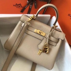 Perfette Qualità Repliche Hermes Mini Kelly 20cm Borsa Beige Clemence Imitazione