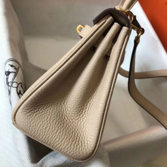 Repliche Hermes Mini Kelly 20cm Borsa Beige Clemence Imitazioni Premium Perfette Qualità Repliche Hermes Mini Kelly 20cm Borsa Beige Clemence Imitazione