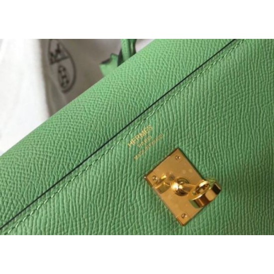 Replica perfetta Hermes Kelly 25cm Sellier Borsa Vert Criquet Epsom Imitazione Outlet Online