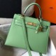 Replica perfetta Hermes Kelly 25cm Sellier Borsa Vert Criquet Epsom Imitazione Outlet Online