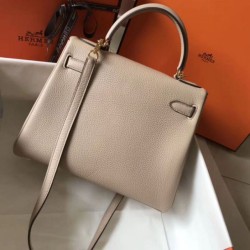 Miglior Falso Hermes Kelly 28cm Retourne Borsa Argile Clemence Economiche Premium