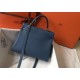 Replica perfetta Borsa Hermes Kelly 28cm Retourne blu agata Clemence Imitazione Outlet Online