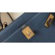 Replica perfetta Borsa Hermes Kelly 28cm Retourne blu agata Clemence Imitazione Outlet Online