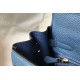 Replica perfetta Borsa Hermes Kelly 28cm Retourne blu agata Clemence Imitazione Outlet Online