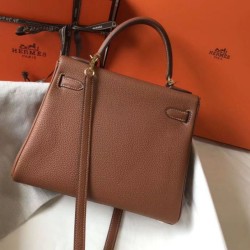 Migliore Repliche Hermes Kelly 28cm Retourne Borsa Gold Clemence Economiche Outlet Online