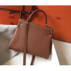 Migliore Repliche Hermes Kelly 28cm Retourne Borsa Gold Clemence Economiche Outlet Online