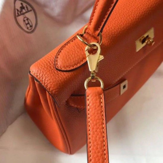 Perfette Qualità Repliche Hermes Kelly 28cm Retourne Borsa Orange Clemence Imitazione
