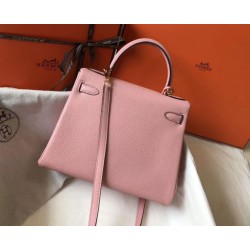 Migliore Repliche Borsa Hermes Kelly 28cm Retourne rosa Clemence Economiche Outlet Online