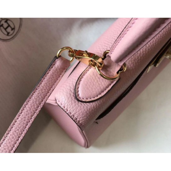 Migliore Repliche Borsa Hermes Kelly 28cm Retourne rosa Clemence Economiche Outlet Online