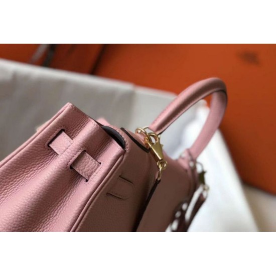 Migliore Repliche Borsa Hermes Kelly 28cm Retourne rosa Clemence Economiche Outlet Online