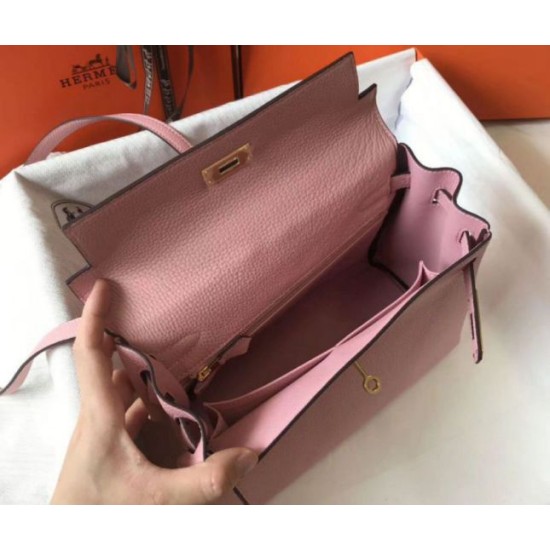 Migliore Repliche Borsa Hermes Kelly 28cm Retourne rosa Clemence Economiche Outlet Online