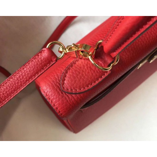 Migliore Repliche Borsa Hermes Kelly 28cm Retourne rossa Clemence Economiche Outlet Online