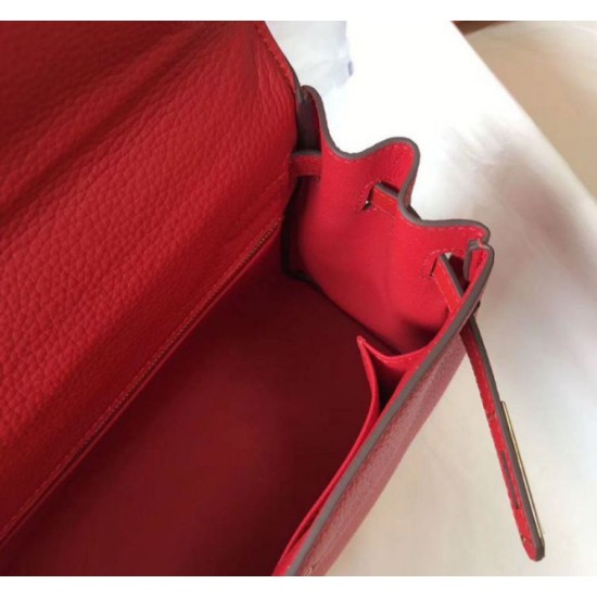 Migliore Repliche Borsa Hermes Kelly 28cm Retourne rossa Clemence Economiche Outlet Online