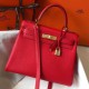 Migliore Repliche Borsa Hermes Kelly 28cm Retourne rossa Clemence Economiche Outlet Online