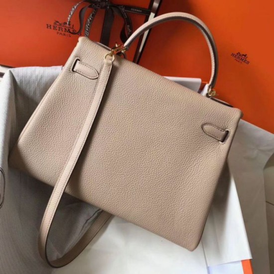 Miglior Falso Borsa Hermes Kelly 32cm Retourne Borsa Argile Clemence Economiche Premium