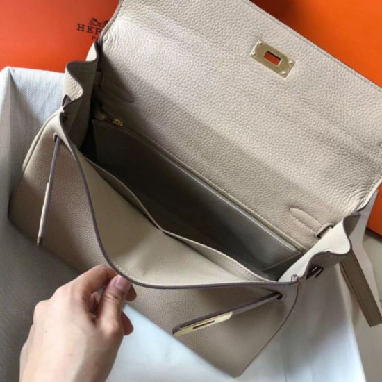Miglior Falso Borsa Hermes Kelly 32cm Retourne Borsa Argile Clemence Economiche Premium