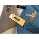 Migliore Repliche Borsa Hermes Kelly 32cm Retourne blu agata Clemence Economiche Outlet Online
