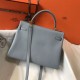 Perfette Qualità Repliche Hermes Kelly 32cm Retourne Borsa Blu Lin Clemence Imitazione