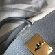Perfette Qualità Repliche Hermes Kelly 32cm Retourne Borsa Blu Lin Clemence Imitazione