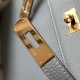 Perfette Qualità Repliche Hermes Kelly 32cm Retourne Borsa Blu Lin Clemence Imitazione