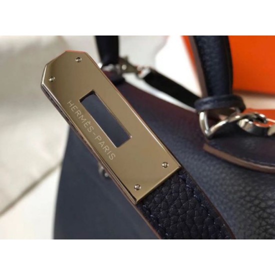 Migliore Repliche Hermes Kelly 32cm Retourne Borsa Blu Navy Clemence Economiche Outlet Online