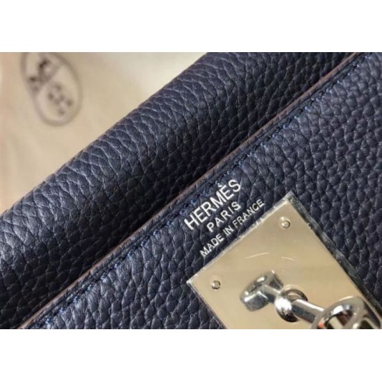 Migliore Repliche Hermes Kelly 32cm Retourne Borsa Blu Navy Clemence Economiche Outlet Online