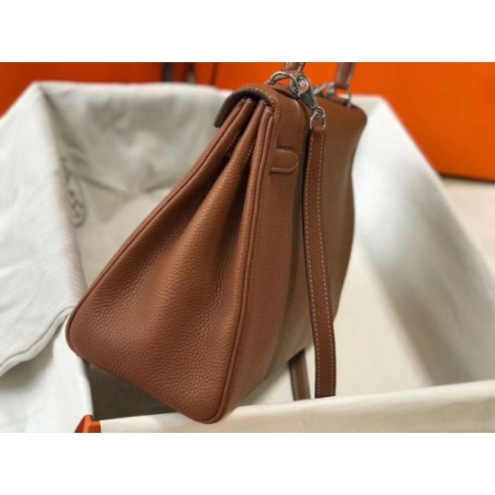 Perfette Qualità Repliche Hermes Kelly 32cm Retourne Borsa Oro Clemence Imitazione