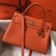 Migliore Repliche Hermes Kelly 32cm Retourne Borsa Arancione Clemence Economiche Outlet Online