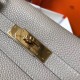 Replica perfetta Hermes Kelly 32cm Retourne Borsa Grigio Perla Clemence Imitazione Outlet Online