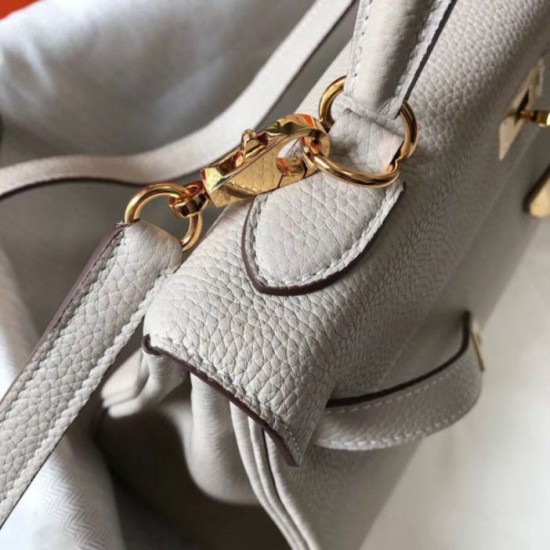 Replica perfetta Hermes Kelly 32cm Retourne Borsa Grigio Perla Clemence Imitazione Outlet Online