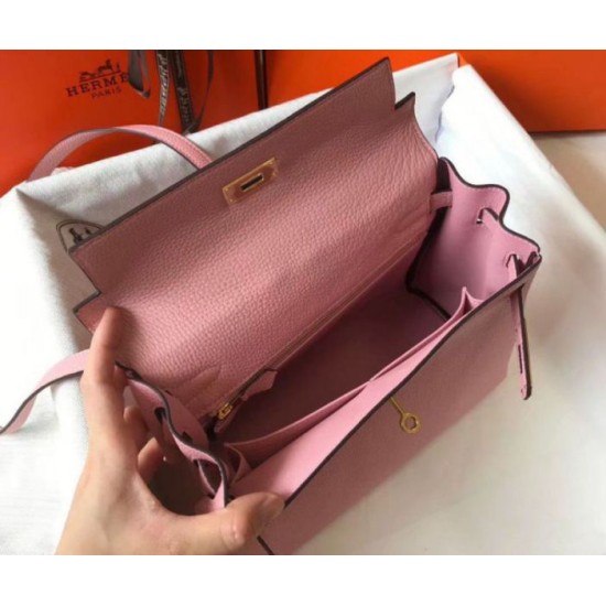 Migliore Repliche Hermes Kelly 32cm Retourne Borsa Rosa Clemence Economiche Outlet Online
