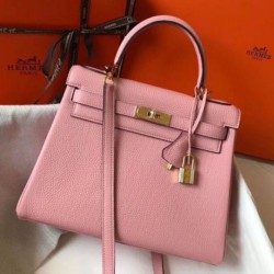 Migliore Repliche Hermes Kelly 32cm Retourne Borsa Rosa Clemence Economiche Outlet Online