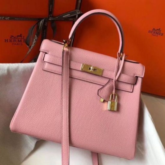 Migliore Repliche Hermes Kelly 32cm Retourne Borsa Rosa Clemence Economiche Outlet Online