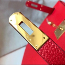 Miglior Falso Hermes Kelly 32cm Retourne Borsa Rossa Clemence Economiche Premium