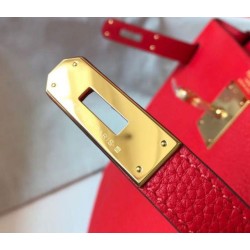 Miglior Falso Hermes Kelly 32cm Retourne Borsa Rossa Clemence Economiche Premium