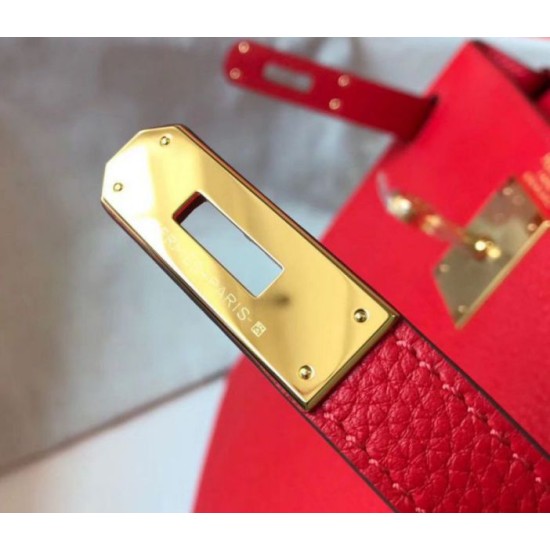 Miglior Falso Hermes Kelly 32cm Retourne Borsa Rossa Clemence Economiche Premium