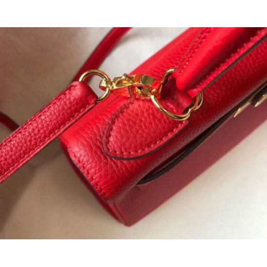 Miglior Falso Hermes Kelly 32cm Retourne Borsa Rossa Clemence Economiche Premium