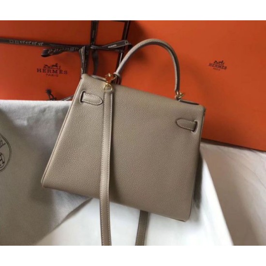 Migliore Repliche Hermes Kelly 32cm Retourne Borsa Tourterelle Clemence Economiche Outlet Online