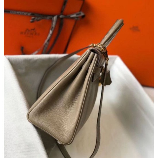 Migliore Repliche Hermes Kelly 32cm Retourne Borsa Tourterelle Clemence Economiche Outlet Online
