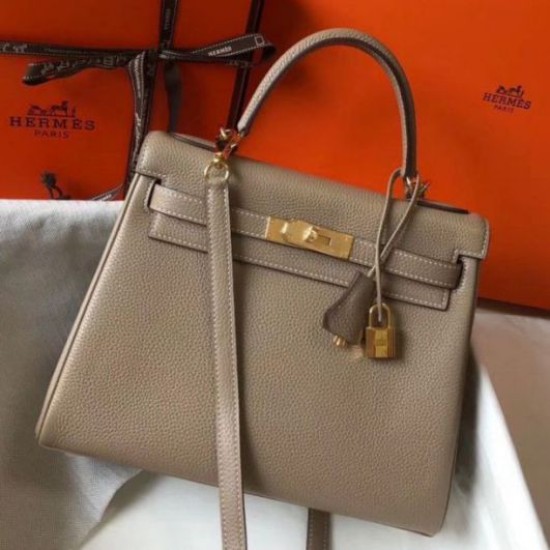 Migliore Repliche Hermes Kelly 32cm Retourne Borsa Tourterelle Clemence Economiche Outlet Online