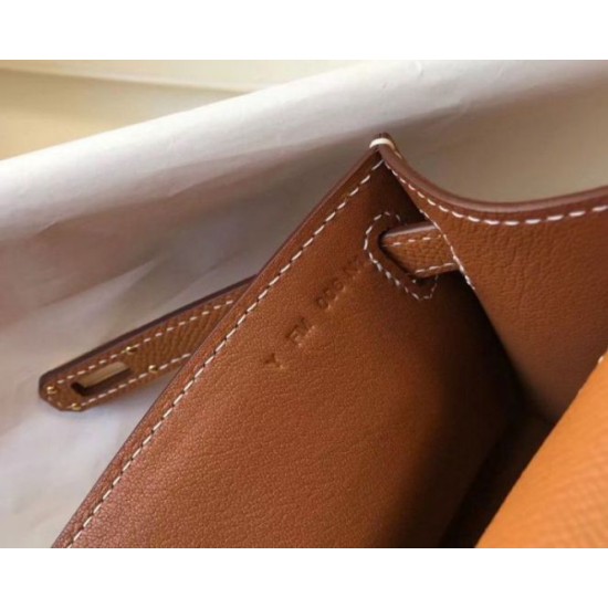 Replica perfetta Hermes Kelly Pochette Borsa Oro Epsom Imitazione Outlet Online