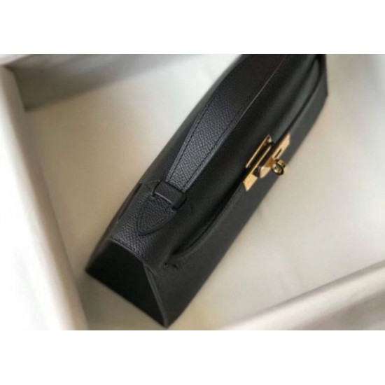 Migliore Repliche Hermes Kelly Pochette Borsa Nero Epsom Economiche Outlet Online
