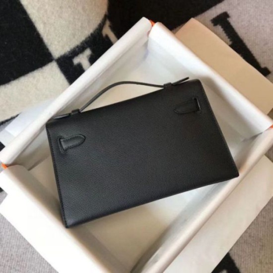 Migliore Repliche Hermes Kelly Pochette Borsa Nero Epsom Economiche Outlet Online
