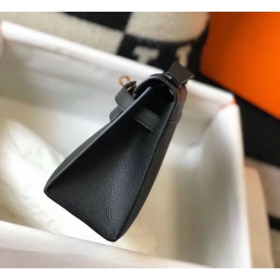 Migliore Repliche Hermes Kelly Pochette Borsa Nero Epsom Economiche Outlet Online