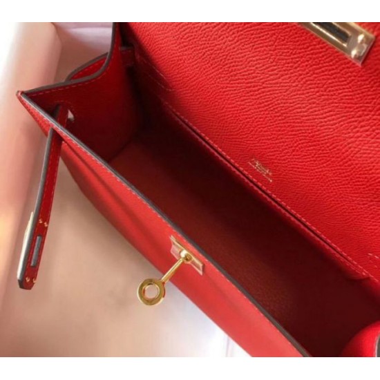 Miglior Falso Hermes Kelly Pochette Borsa Rosso Epsom Economiche Premium
