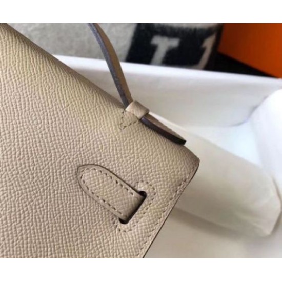 Replica perfetta Hermes Kelly Pochette Borsa Gris Tourterelle Epsom Imitazione Outlet Online