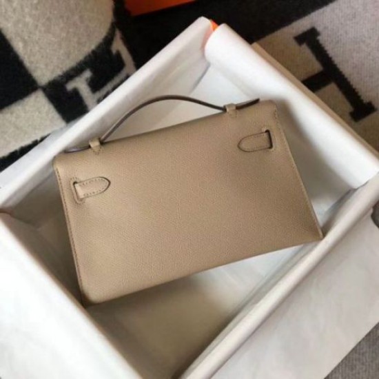 Replica perfetta Hermes Kelly Pochette Borsa Gris Tourterelle Epsom Imitazione Outlet Online