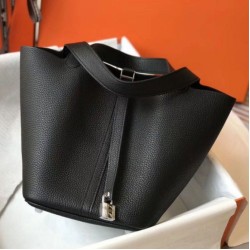 Migliore Repliche Hermes Picotin Lock 18/22 Borsa Nero Clemence Economiche Outlet Online