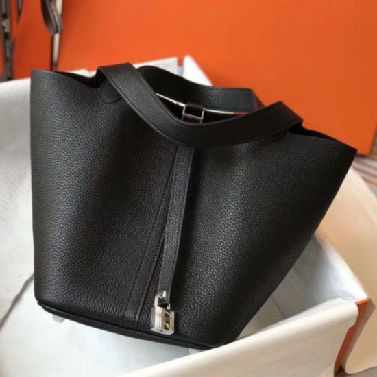 Migliore Repliche Hermes Picotin Lock 18/22 Borsa Nero Clemence Economiche Outlet Online