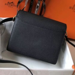 Perfette Qualità Repliche Hermes Sac Roulis Mini Borsa Nero Evercolor Vitello Imitazione